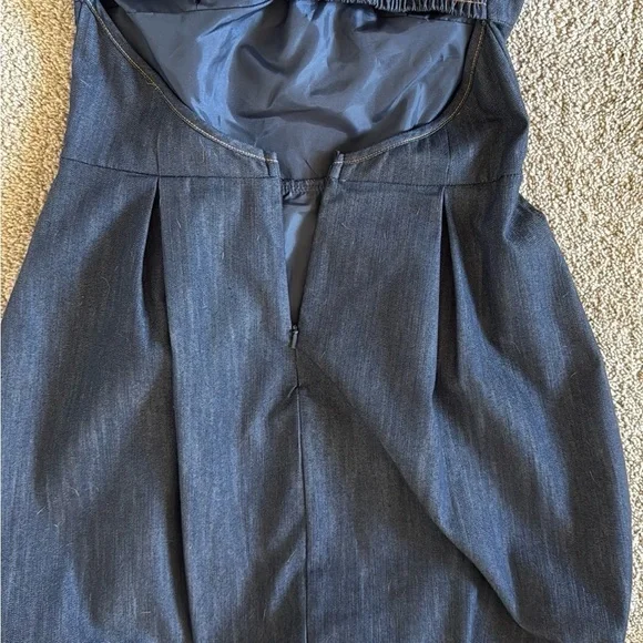 90’s Denim Bubble Hem, Sweetheart, Strapless, Back Cut Out Dress by Sele’ - Picture 4 of 7